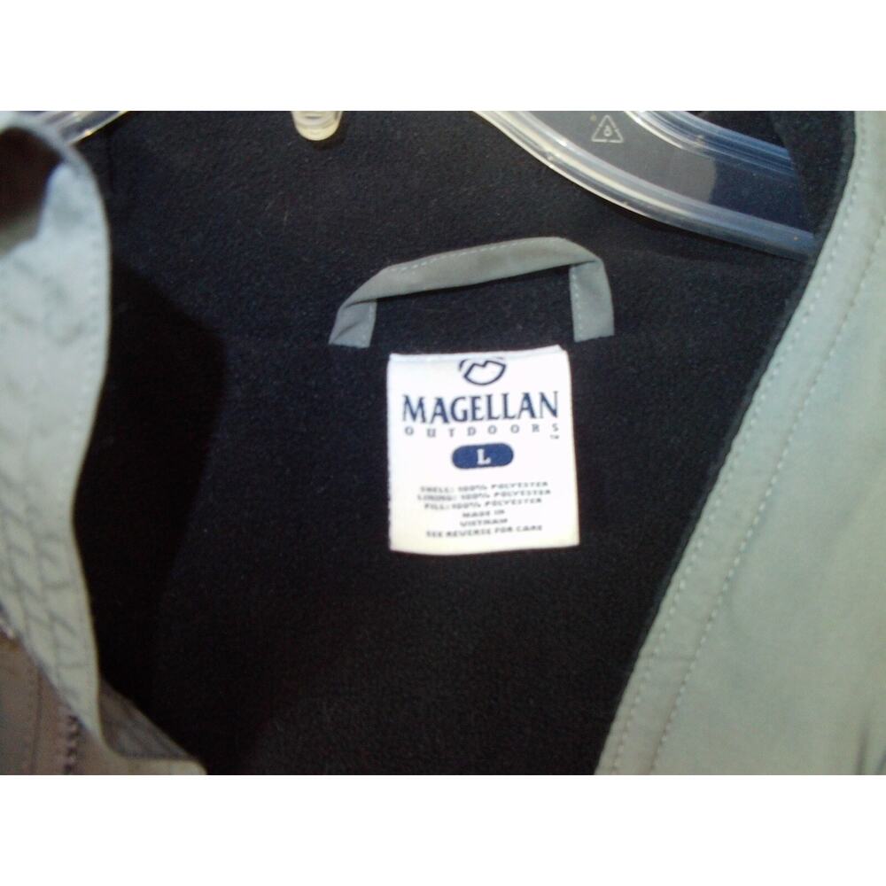 Magellan‎ Jacket Hood Softshell Zip Front Pockets Fleece Lined Gray Size Large - Picture 16 of 16